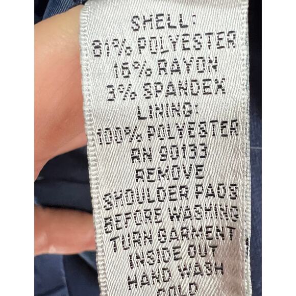 Linea Louis Dell'Olio Blazer Womens XL Blue Gold Button Jacket Career Academia - Picture 11 of 14